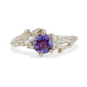 14K White Gold Feyre Alexandrite Cluster Ring by Olivia Ewing Jewelry