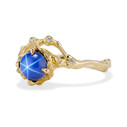 14K Yellow Gold Naples Star Sapphire Half Halo Ring by Olivia Ewing Jewelry