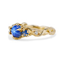 14K Yellow Gold Woodland Star Sapphire Three Stone Ring by Olivia Ewing Jewelry