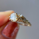 14K Yellow Gold Juniper Diamond Cluster Ring