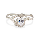 14K white gold pear shaped diamond ring by Olivia Ewing Jewelry