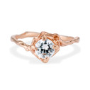 14K Rose Gold Naples Diamond Solitaire Ring by Olivia Ewing Jewelry