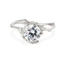 Platinum alternative engagement ring with large diamond by Olivia Ewing Jewelry