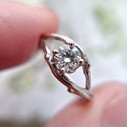 14K White Gold Large Unity Diamond Solitaire Ring by Olivia Ewing Jewelry