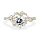 14K White Gold Naples Grande Diamond Half Halo Ring by Olivia Ewing Jewelry