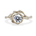 14K White Gold Naples Diamond Half Halo Ring by Olivia Ewing Jewelry