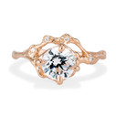 14K Rose Gold Naples Grande Diamond Half Halo Ring by Olivia Ewing Jewelry