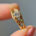 14K Yellow Gold Laurel Diamond Solitaire Ring by Olivia Ewing Jewelry