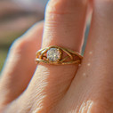 14K Yellow Gold Laurel Diamond Solitaire Ring by Olivia Ewing Jewelry