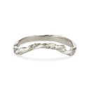 Platinum unique curved wedding band  by Olivia Ewing Jewelry