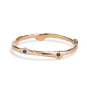 
14K rose gold alternative sapphire ring by Olivia Ewing Jewelry