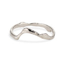 14K white gold curved unique wedding band  by Olivia Ewing Jewelry