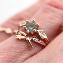 14K Yellow Gold Bluebell Sapphire Contour Ring by Olivia Ewing Jewelry