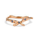 14K rose gold twisted twig contour band by Olivia Ewing Jewelry