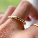 14K Yellow Gold 3mm Driftwood Ring by Olivia Ewing Jewelry