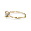 Yellow Gold Naples Diamond and Rough Montana Sapphire Three Stone Ring by Olivia Ewing Jewelry