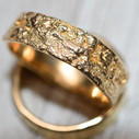 Tree bark wedding ring  for him by Olivia Ewing Jewelry