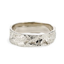 Platinum bumpy bark ring  by Olivia Ewing Jewelry