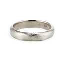 Platinum thick wedding band with grooves by Olivia Ewing Jewelry