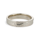 14K white gold tree trunk wedding band  by Olivia Ewing Jewelry