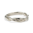 14K white gold unique wedding band for men by Olivia Ewing Jewelry