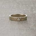 Nature-inspired Monhegan wedding ring with white diamond.