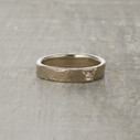 Monhegan rustic wedding ring cast from real birch bark.