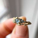 OOAK - Feyre Rose Cut Montana Sapphire Cluster Ring