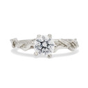 Platinum Aelin Diamond Solitaire Ring by Olivia Ewing Jewelry