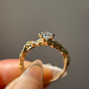 14K Yellow Gold Aelin Diamond Cluster Ring by Olivia Ewing Jewelry
