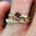 14K Yellow Gold Flora Oregon Sunstone Solitaire Ring by Olivia Ewing Jewelry