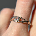 14K White Gold Petite Unity Moissanite Solitaire Ring by Olivia Ewing Jewelry