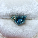 Teal Blue Lime Parti Color Freeform Sapphire Dreamscape™ Cut by John Dyer