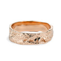 14K rose gold unique grooved wedding band  by Olivia Ewing Jewelry