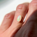 White Australian Elongated Oval Opal
