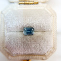 Opalescent Teal Blue Emerald Cut Montana Sapphire