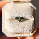 Parti Color Teal Lime Green Sapphire Shield Cut Starbrite™ Cut by John Dyer