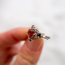 OOAK - Queen of Hearts Oregon Sunstone and Black Diamond Ring