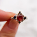 OOAK - Queen of Hearts Oregon Sunstone and Black Diamond Ring