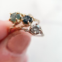 14K Yellow Gold Naples Rough Montana Sapphire Solitaire Ring by Olivia Ewing Jewelry