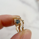 14K Yellow Gold Naples Rough Montana Sapphire Solitaire Ring by Olivia Ewing Jewelry