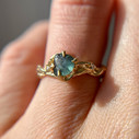 14K Yellow Gold Woodland Rough Montana Sapphire Solitaire Ring