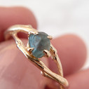 14K Yellow Gold Unity Montana Sapphire Solitaire Ring by Olivia Ewing Jewelry