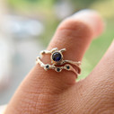 14K White Gold Naples Sapphire Contour Ring by Olivia Ewing Jewelry