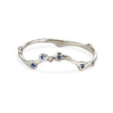 Platinum delicate pavé sapphire wedding ring by Olivia Ewing Jewelry