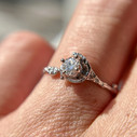 Platinum Petite Naples Diamond Solitaire Ring by Olivia Ewing Jewelry