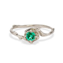 14K white gold bright green emerald ring by Olivia Ewing Jewelry