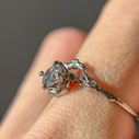 Platinum Demi Naples Diamond Half Halo Ring by Olivia Ewing Jewelry