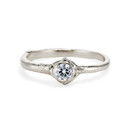 Platinum bezel set nature inspired engagement ring by Olivia Ewing Jewelry