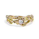 Yellow gold textured nature ring by Olivia Ewing Jewelry